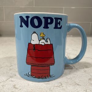 NOPE Snoppy on Red Doghouse 20oz Ceramic Coffee Mug 2024 Peanuts Silver Buffalo